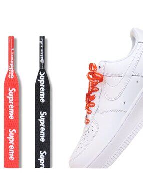 Supreme Shoe Laces Black/Red 120 140 160 CM Sneaker Black AF1 Dunks Jordans